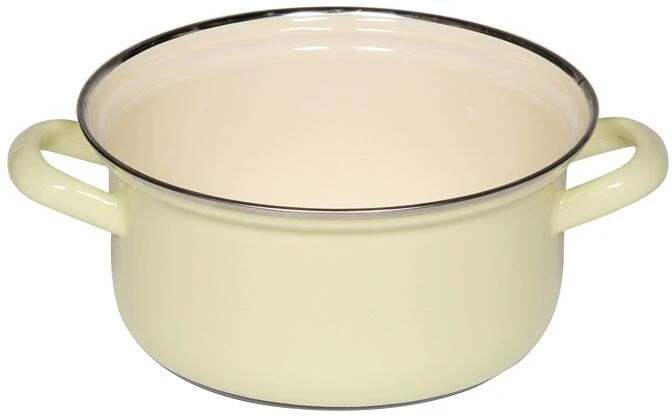 Riess Emaille Riess Kasserolle Aus Emaille In Pastell-gelb 3 Riess Emaille Riess Kasserolle Aus Emaille In Pastell-gelb