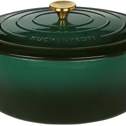 Küchenprofi Bratentopf Oval Aus Gusseisen In Racing Green