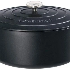 Küchenprofi Bratentopf Oval Aus Gusseisen In Schwarz