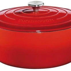 Küchenprofi Bratentopf Oval Aus Gusseisen In Classic Red