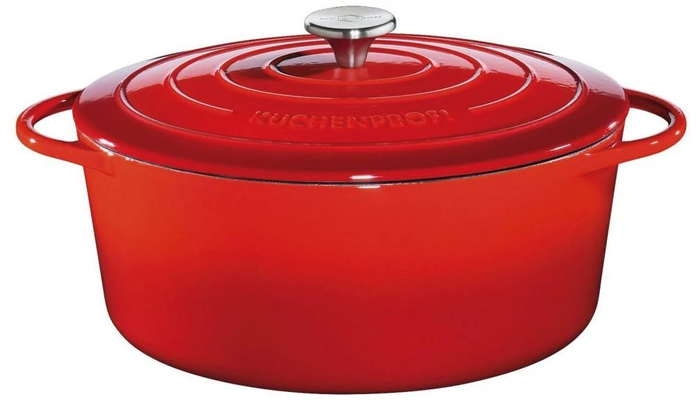 Küchenprofi Bratentopf Oval Aus Gusseisen In Rot 3 Küchenprofi Bratentopf Oval Aus Gusseisen In Rot