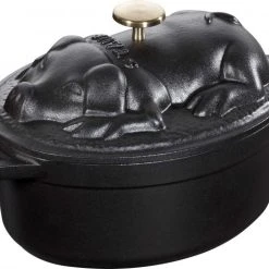 Staub Cocotte Schwein In Schwarz