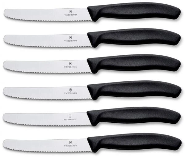 Victorinox SwissClassic Tafelmesser Standard Mit Wellenschliff, 11 Cm, Schwarz, 6-teilig 3 Victorinox SwissClassic Tafelmesser Standard Mit Wellenschliff, 11 Cm, Schwarz, 6-teilig