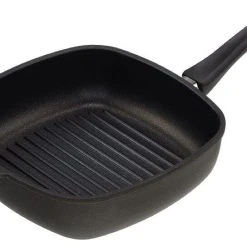 AMT Gastroguss AMT Eckpfanne Hoch Aus Aluguss Mit Grillstreifen Für Induktion