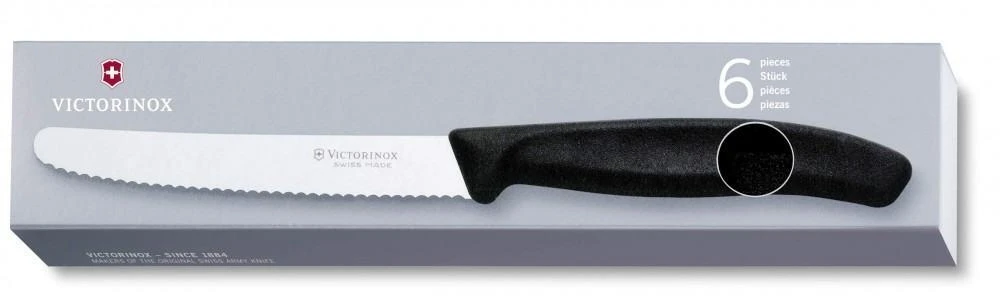 Victorinox SwissClassic Tafelmesser Standard Mit Wellenschliff, 11 Cm, Schwarz, 6-teilig 5 Victorinox SwissClassic Tafelmesser Standard Mit Wellenschliff, 11 Cm, Schwarz, 6-teilig – Bild 3