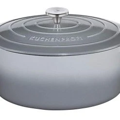 Küchenprofi Bratentopf Oval Aus Gusseisen In Grau
