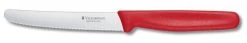 Victorinox Tomaten- Und Wurstmesser Mit Wellenschliff, Gerader Griff, 11 Cm, Rot